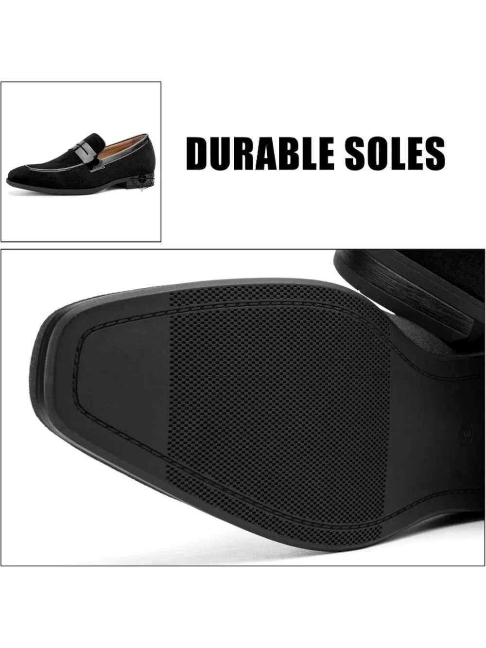Men's Black24 Rubber Velvet Loafers Low Heels Round Toe Tuxedo Wedding Shoes